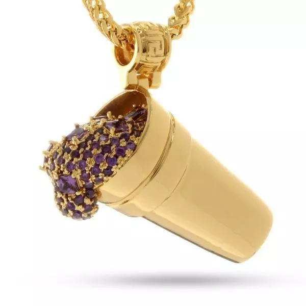 日本未入荷☆KING ICE☆The 14K Gold Trinus Necklace (Purple) King Ice Purple Drank Necklace